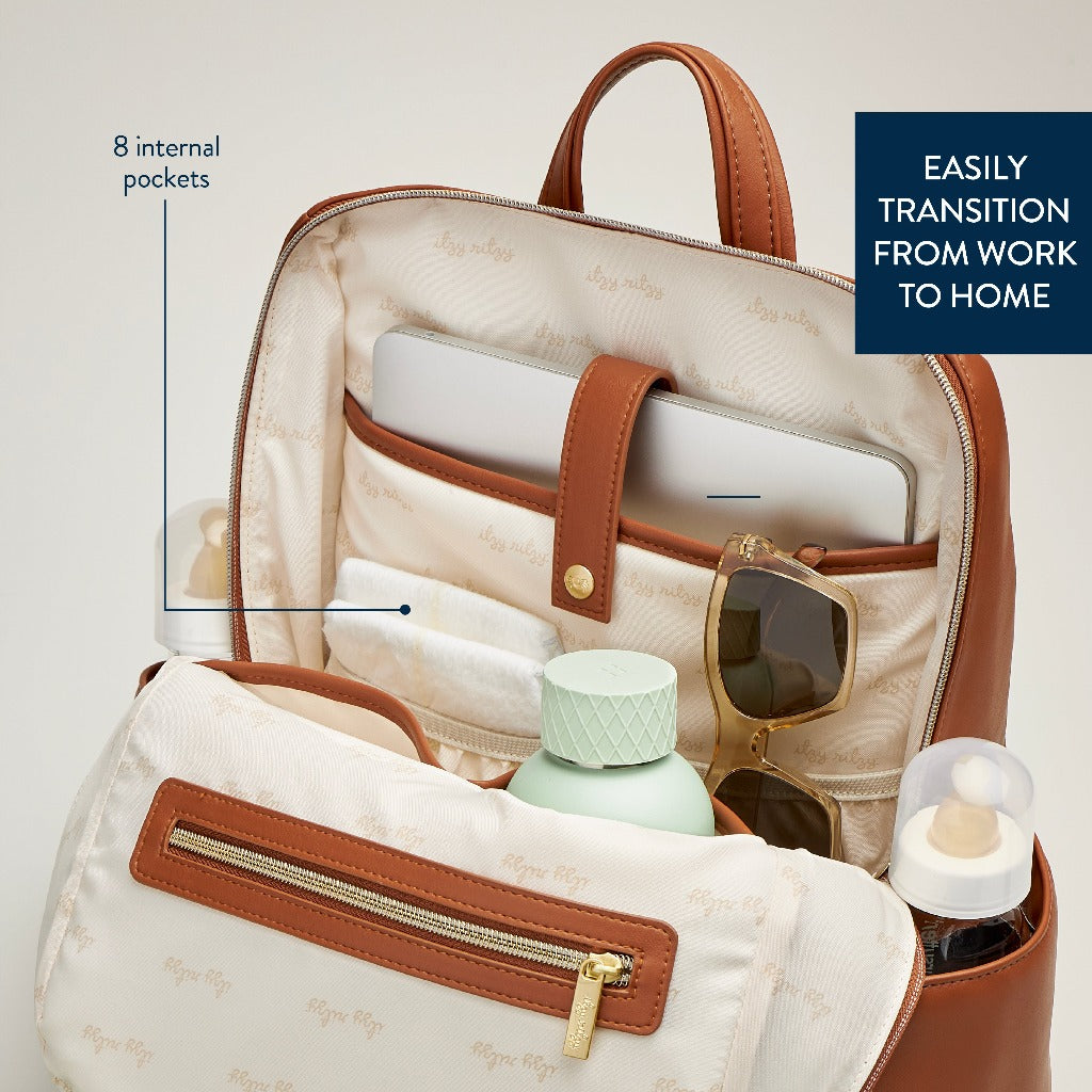 Itzy Ritzy Eras Backpack™ Diaper Bag - Cognac