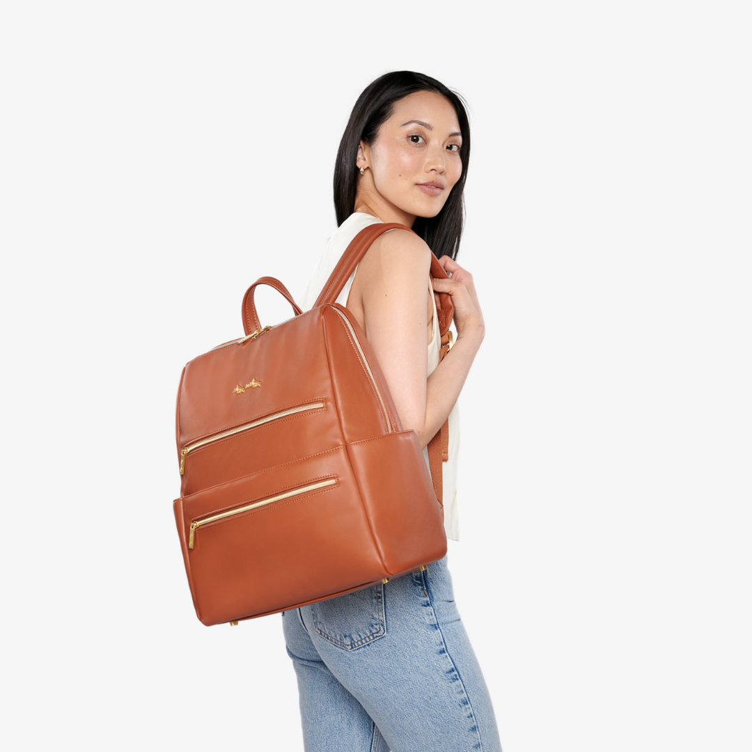 Itzy Ritzy Eras Backpack™ Diaper Bag - Cognac