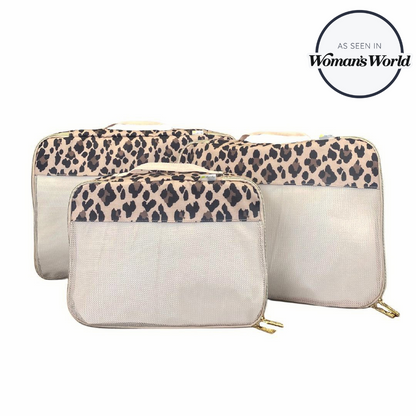 Pack Like A Boss™ - Packing Cubes Large Set Storage Itzy Ritzy Leopard