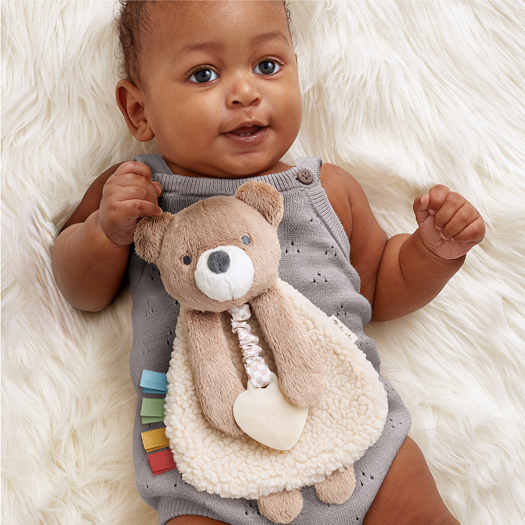 Itzy Lovey™ Plush and Teether Toy - Theo the Bear