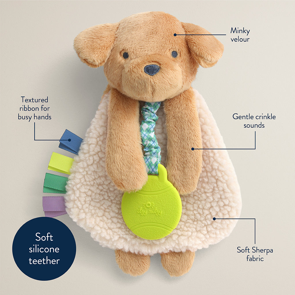 Itzy Lovey™ Plush and Teether Toy Trevor the Puppy