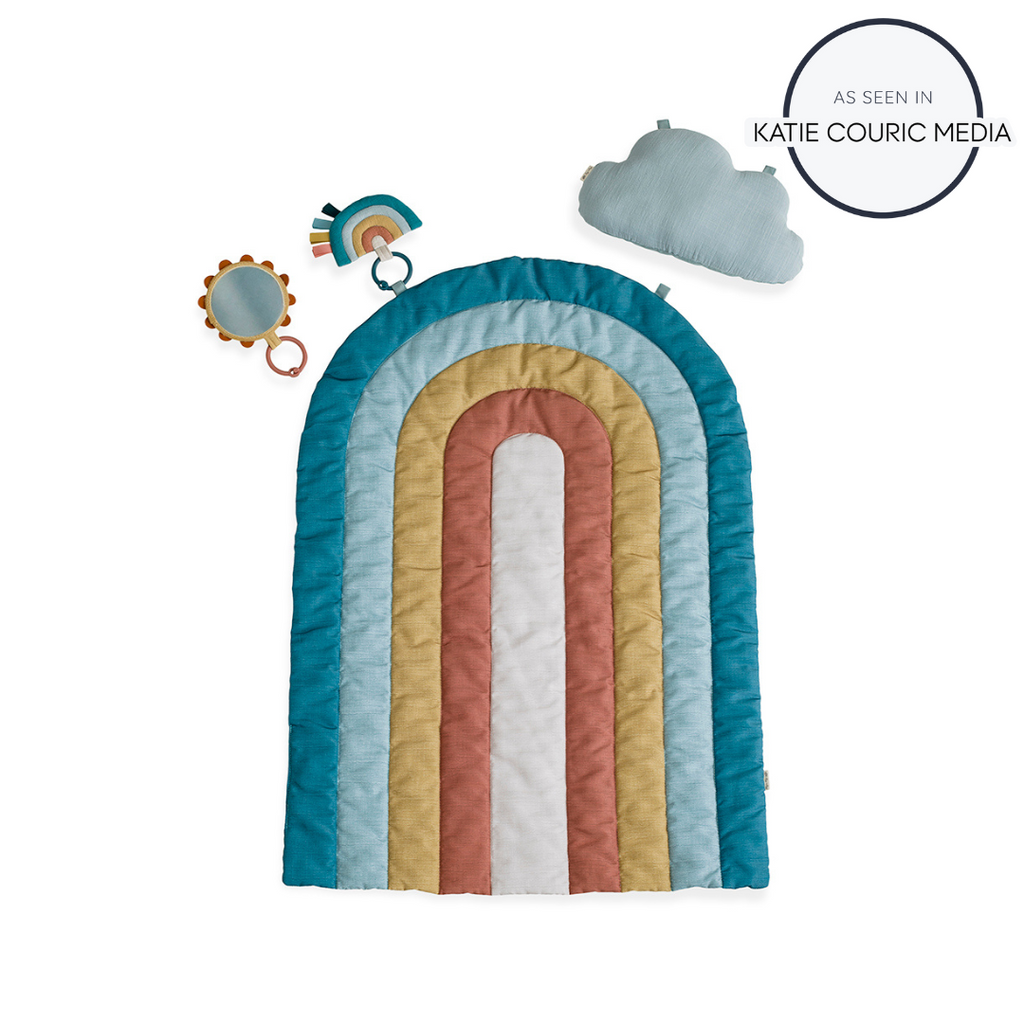 Ritzy Tummy Time™ Rainbow play mat, cloud bolster and two toys Itzy Ritzy 