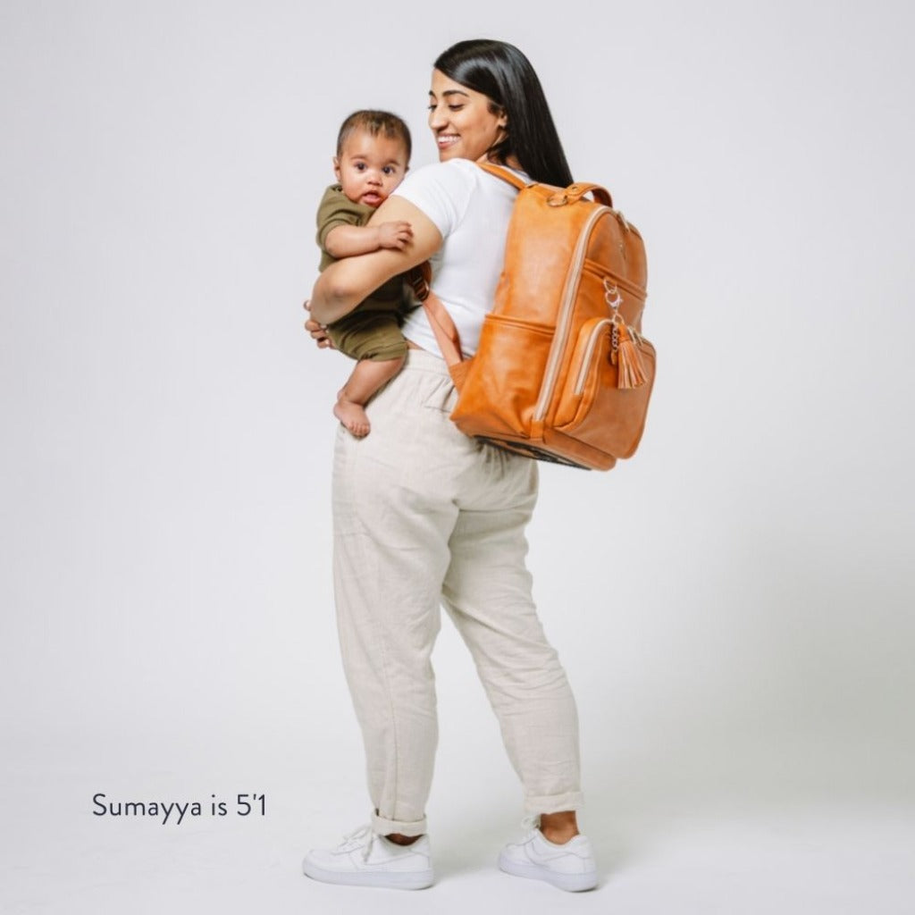 Boss Plus™ Large Diaper Bag Backpack Diaper Bag Itzy Ritzy® Cognac 