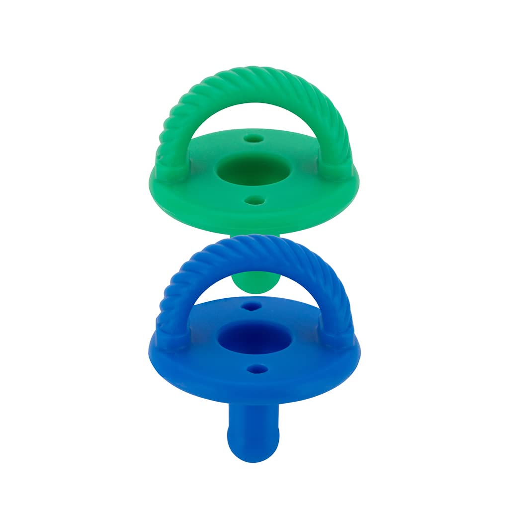 Sweetie Soother™ - Pacifier 2-Pack Itzy Ritzy Hero Blue and Clover Cables