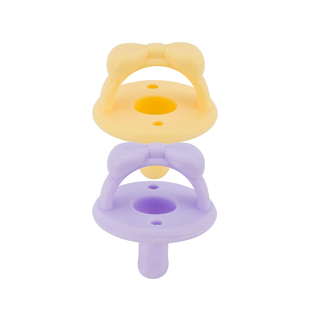 Sweetie Soother™ - Pacifier 2-Pack Pacifiers & Loveys Itzy Ritzy Daffodil and Purple Diamond Bows 