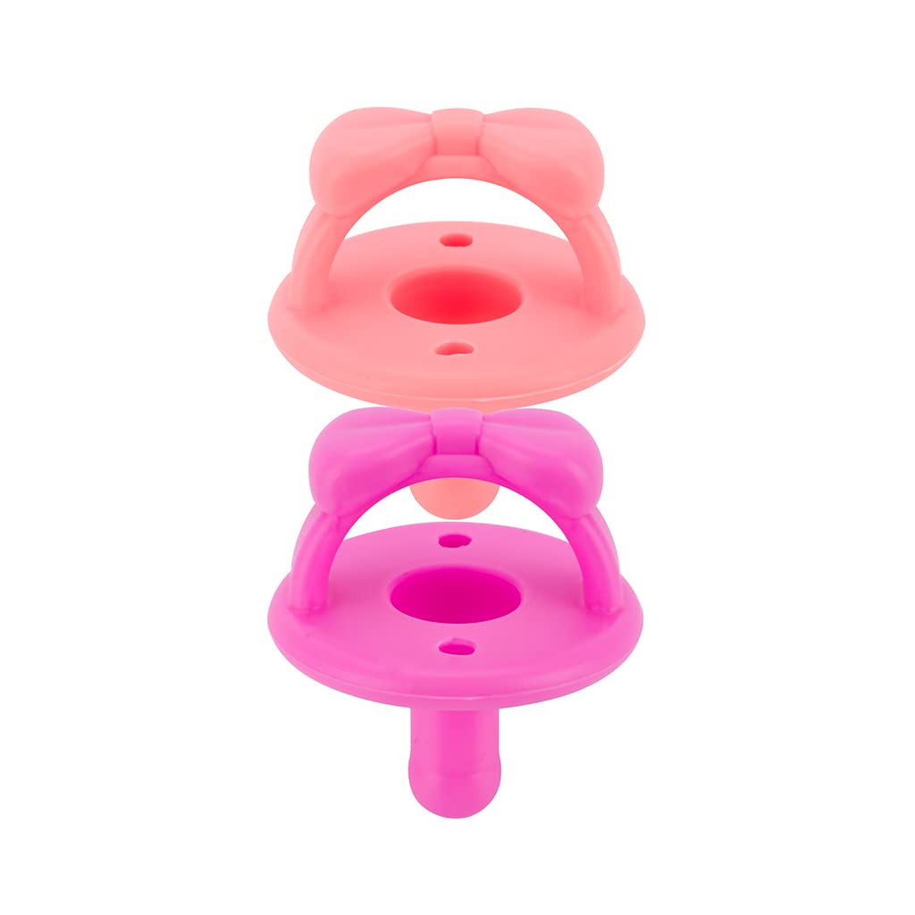 Sweetie Soother™ - Pacifier 2-Pack Pacifiers & Loveys Itzy Ritzy Guava and Dragon Fruit Bows 