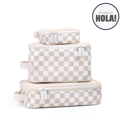 Pack Like A Boss™ Packing Cubes Diaper Bag Accessories Itzy Ritzy Taupe Checkerboard