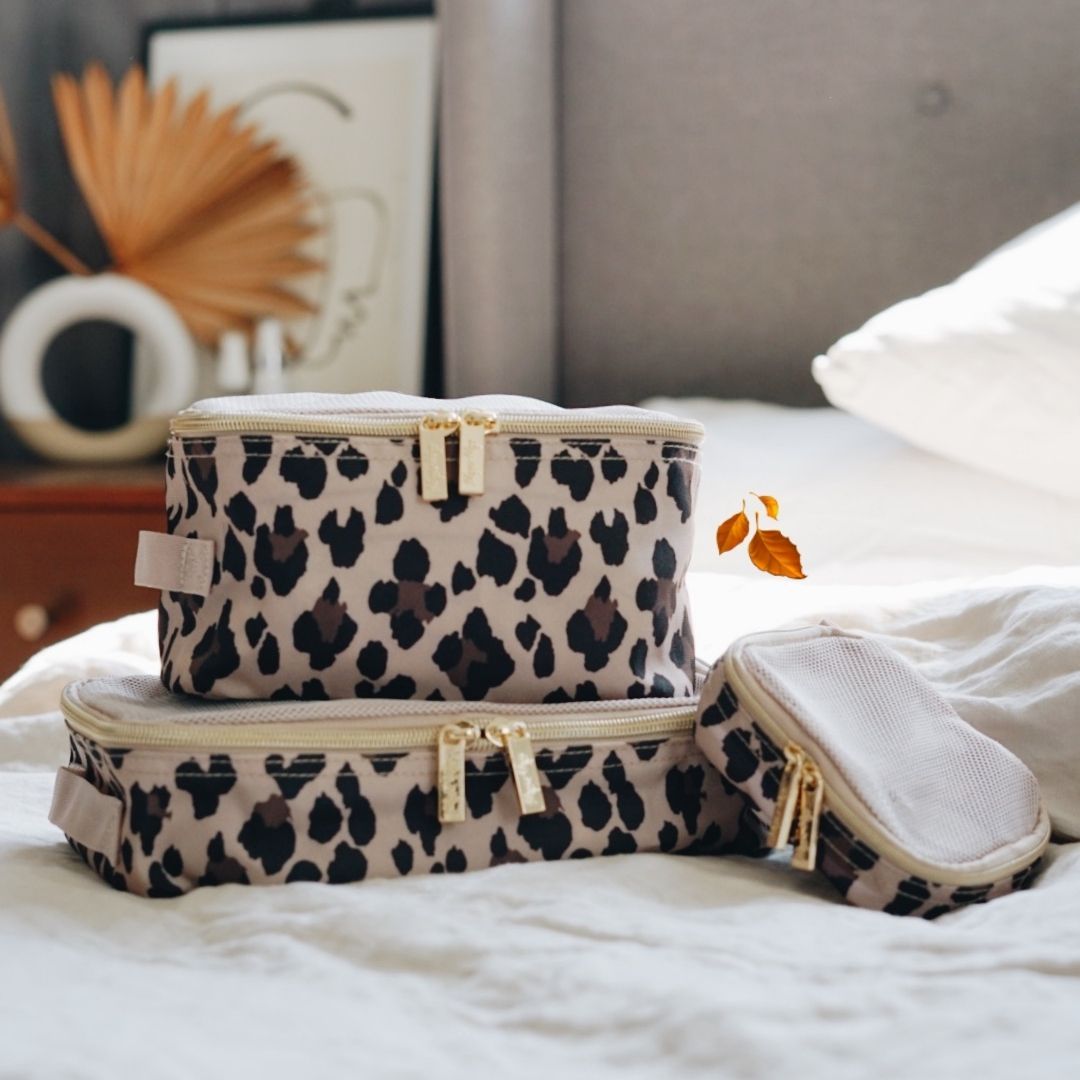 Pack Like A Boss™ Packing Cubes Storage Itzy Ritzy - Leopard