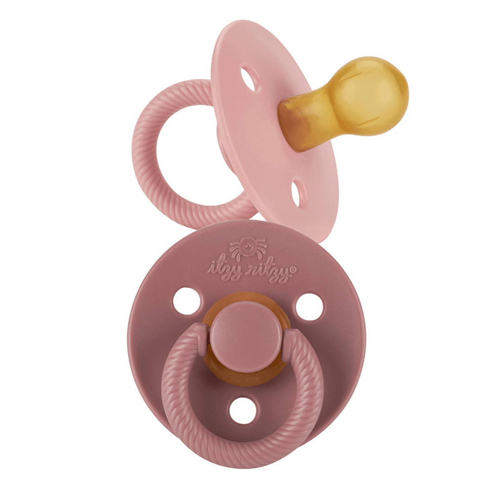 Itzy Soother™ Natural Rubber Pacifier - 0-6M Itzy Ritzy Blossom & Rosewood 