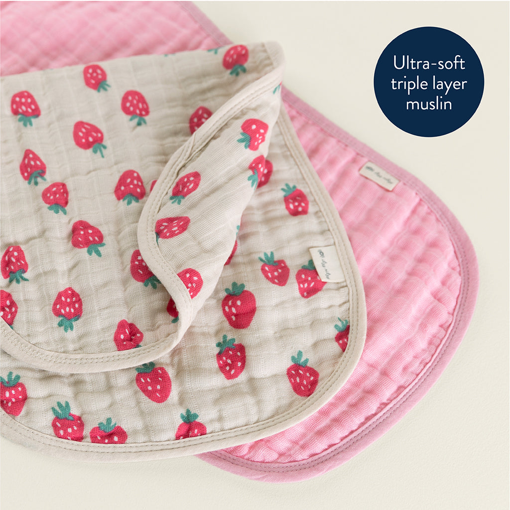 Itzy Burp Cloths™ Strawberries & Cream