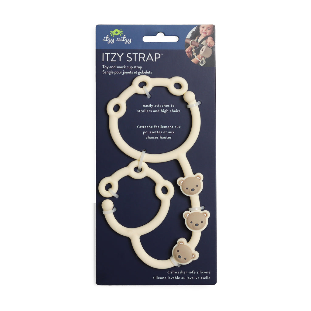 Itzy Strap™ Toy & Snack Cup Strap Theo the Bear