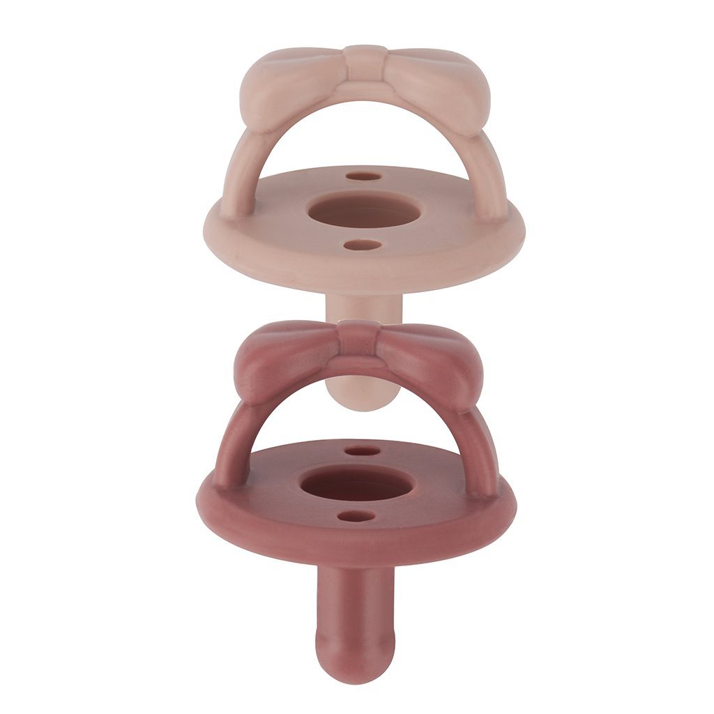 Sweetie Soother™ - Pacifier 2-Pack Pacifiers & Loveys Itzy Ritzy Clay and Rosewood Bows 