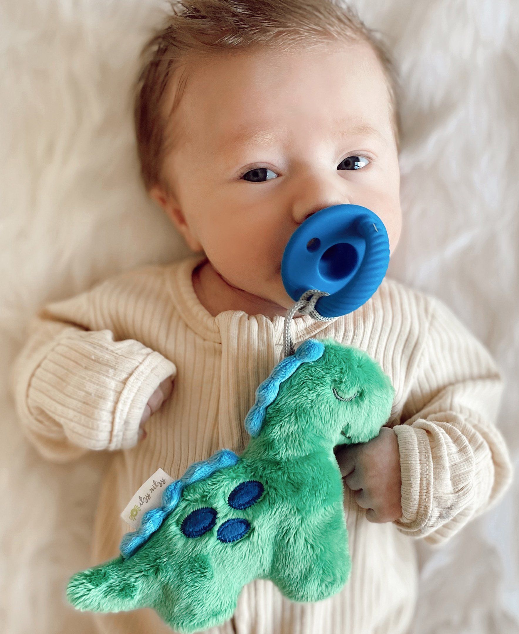 Sweetie Pal™ - Pacifier & Stuffed Animal Pacifiers & Loveys Itzy Ritzy® James the Dino