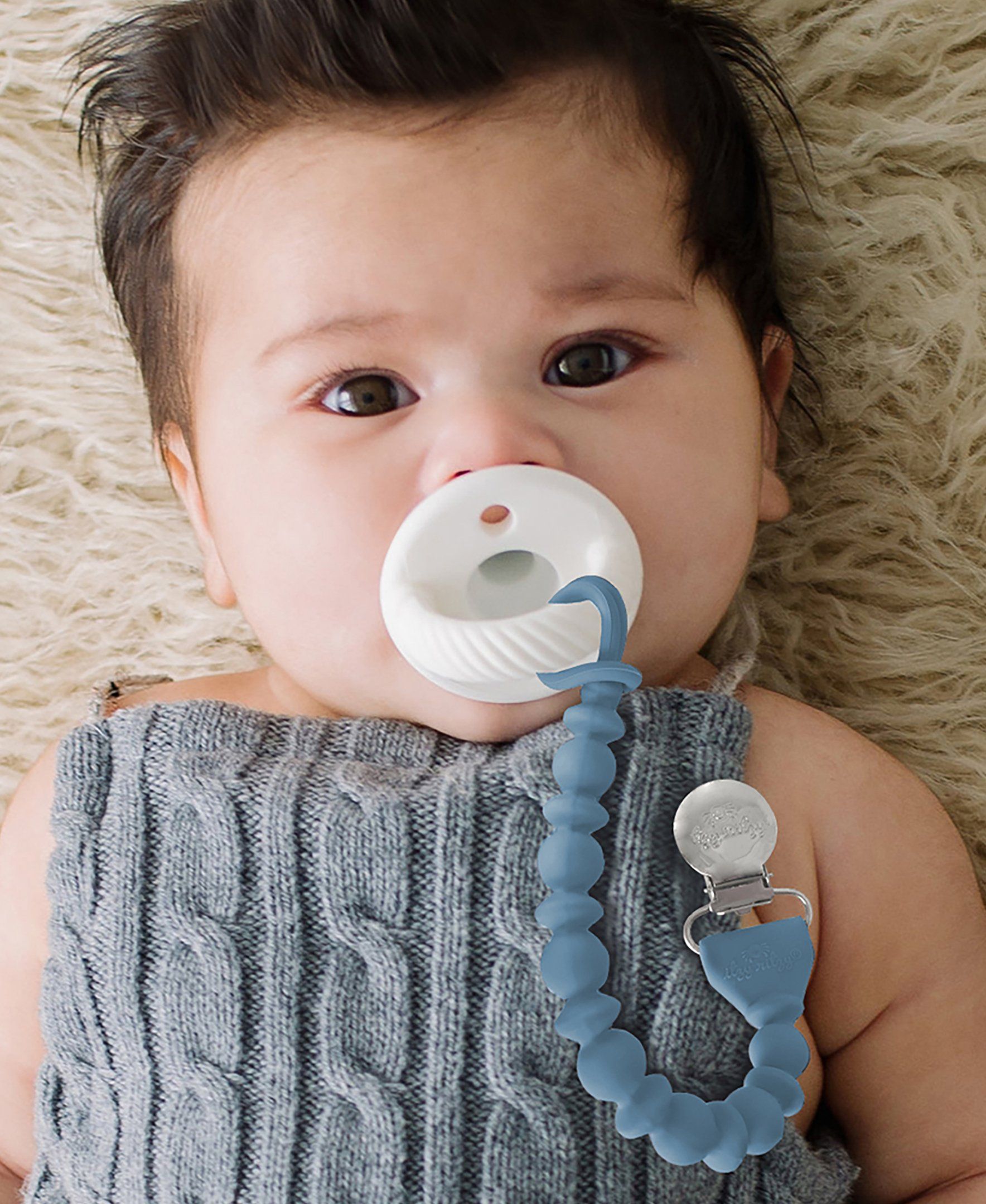 Sweetie Strap™ - Beaded Pacifier Clip Pacifiers & Loveys Itzy Ritzy Blue