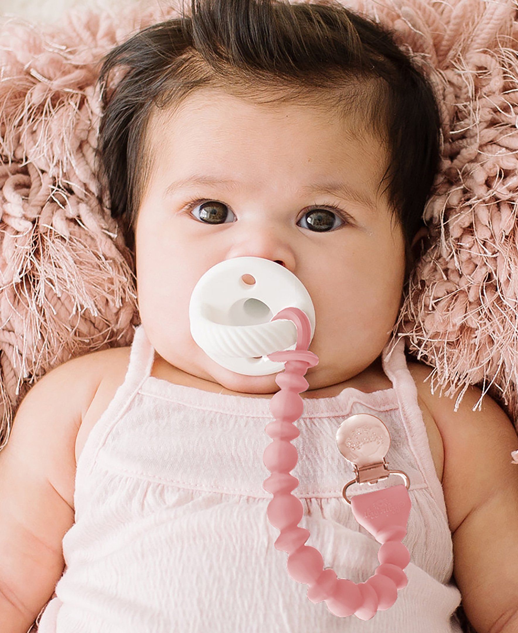 Sweetie Strap™ - Beaded Pacifier Clip Pacifiers & Loveys Itzy Ritzy Pink