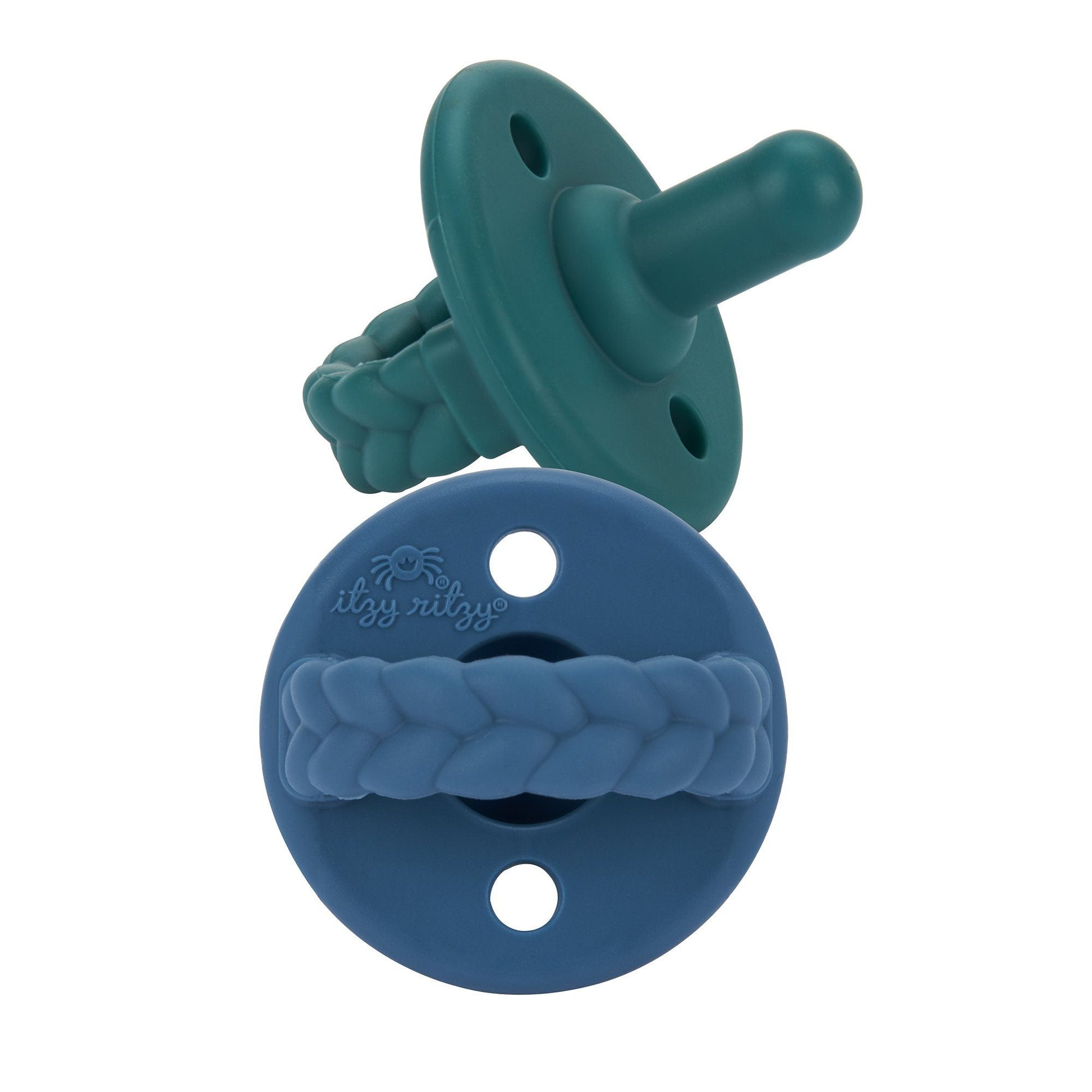 Sweetie Soother™ - Pacifier 2-Pack Pacifiers & Loveys Itzy Ritzy Deep Sea and Denim Braids