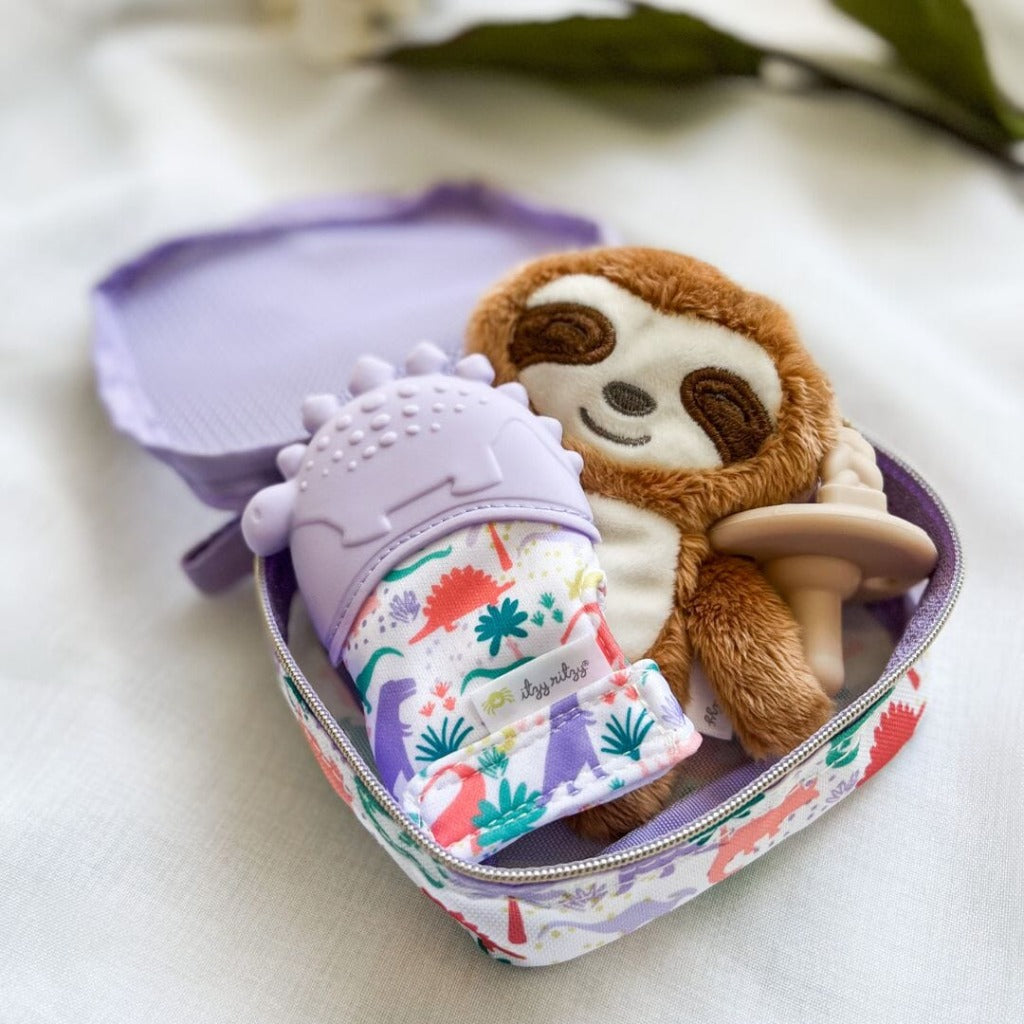 Itzy Mitt™ Teething Mittens Teething Itzy Ritzy® Lilac Dino 