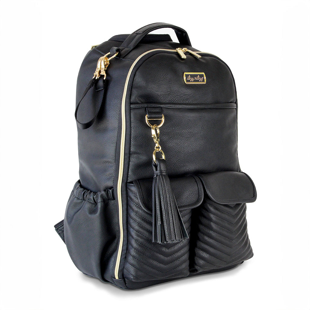 Storksak St James Black Leather Diaper Bag Convertible Backpack – EasyTot