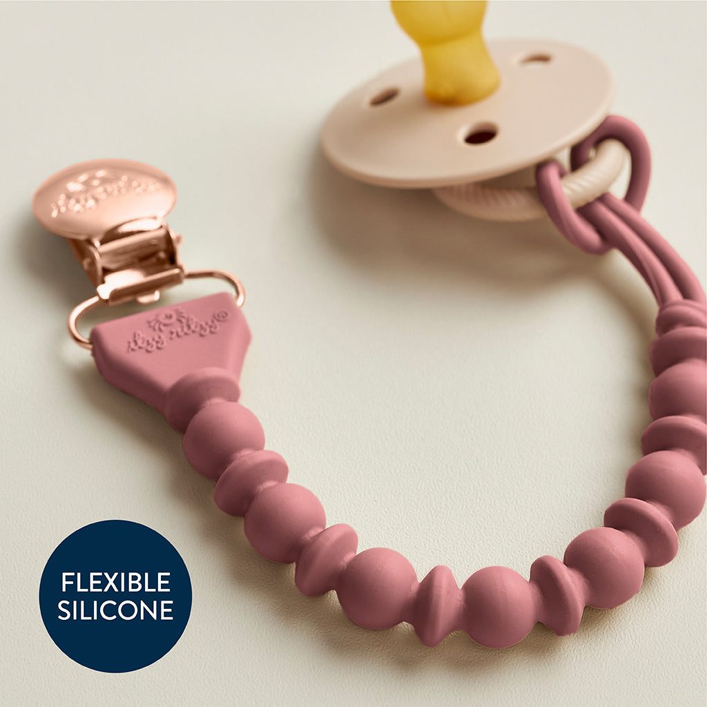 Sweetie Strap™ - Beaded Pacifier Clip Pacifiers & Loveys Itzy Ritzy Rosewood Beaded Clip