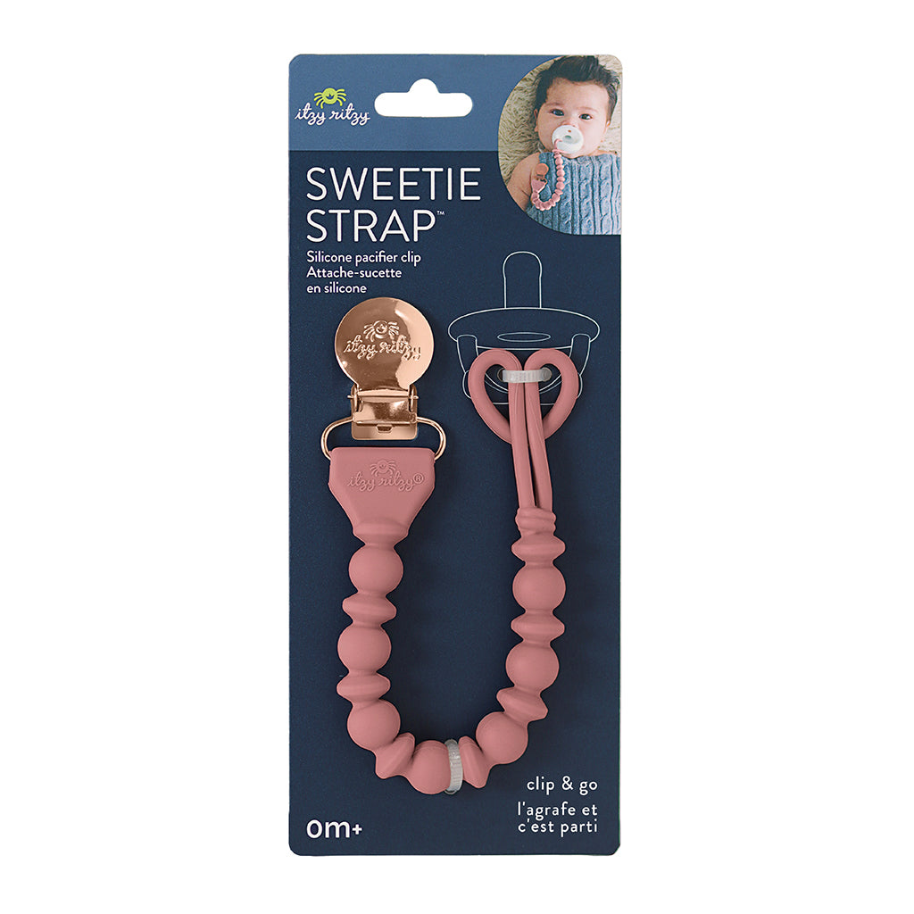 Sweetie Strap™ - Beaded Pacifier Clip Pacifiers & Loveys Itzy Ritzy Rosewood Beaded Clip