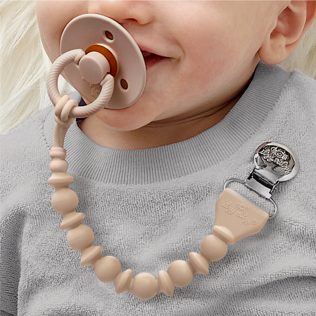 Sweetie Strap™ - Beaded Pacifier Clip Pacifiers & Loveys Itzy Ritzy Toast