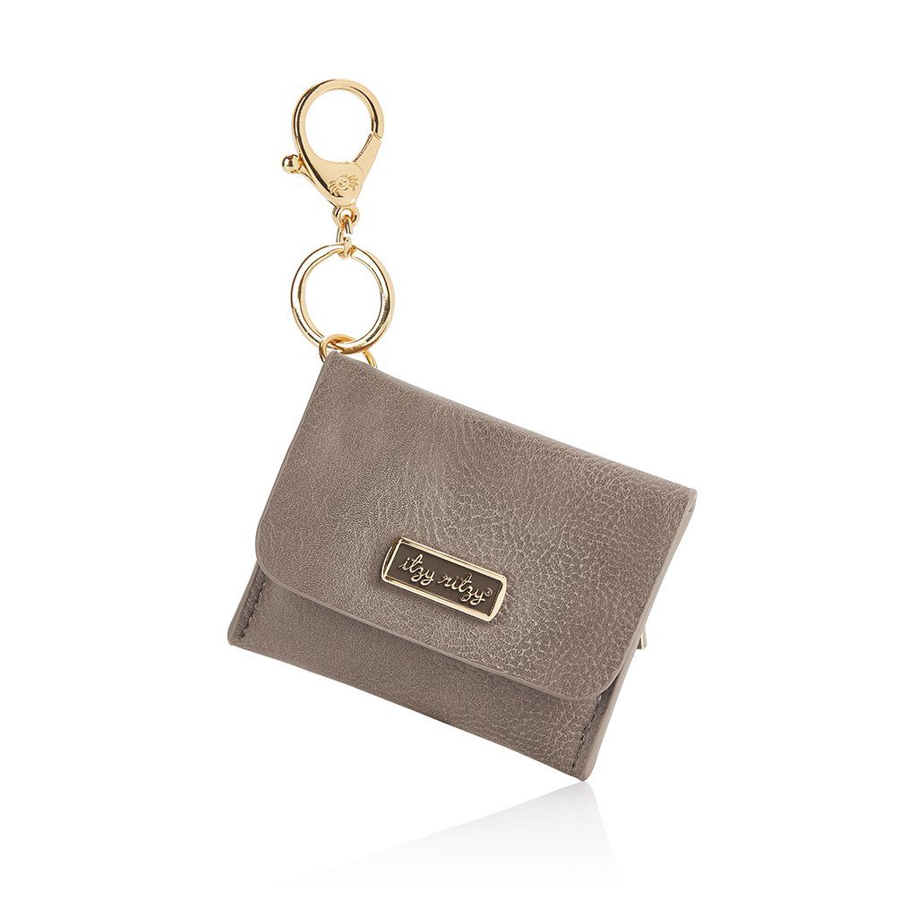 Itzy Mini Wallet™ Card Holder and Key Chain Charm Diaper Bag Accessory Itzy Ritzy Taupe