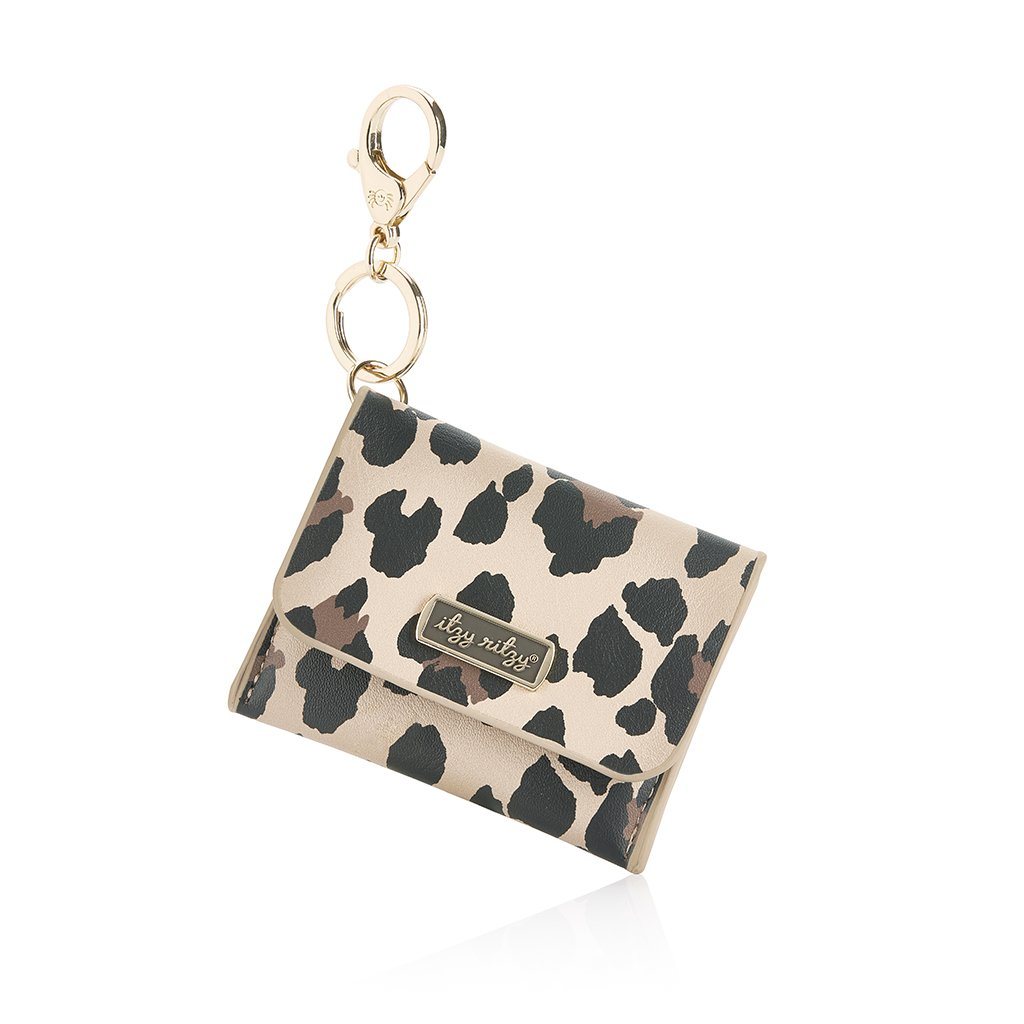 Itzy Mini Wallet™ Card Holder and Key Chain Charm Diaper Bag Accessory Itzy Ritzy Leopard