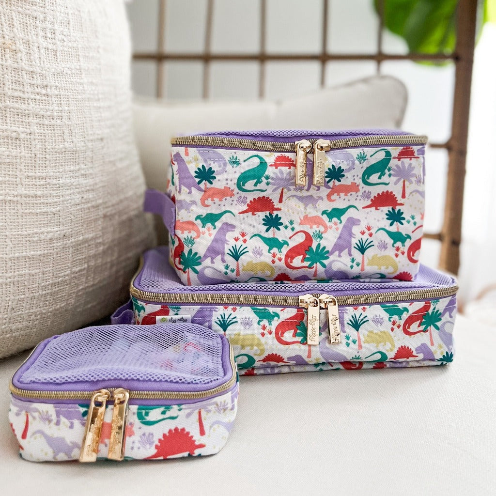 Pack Like A Boss™ Packing Cubes Storage Itzy Ritzy Lilac Dinos