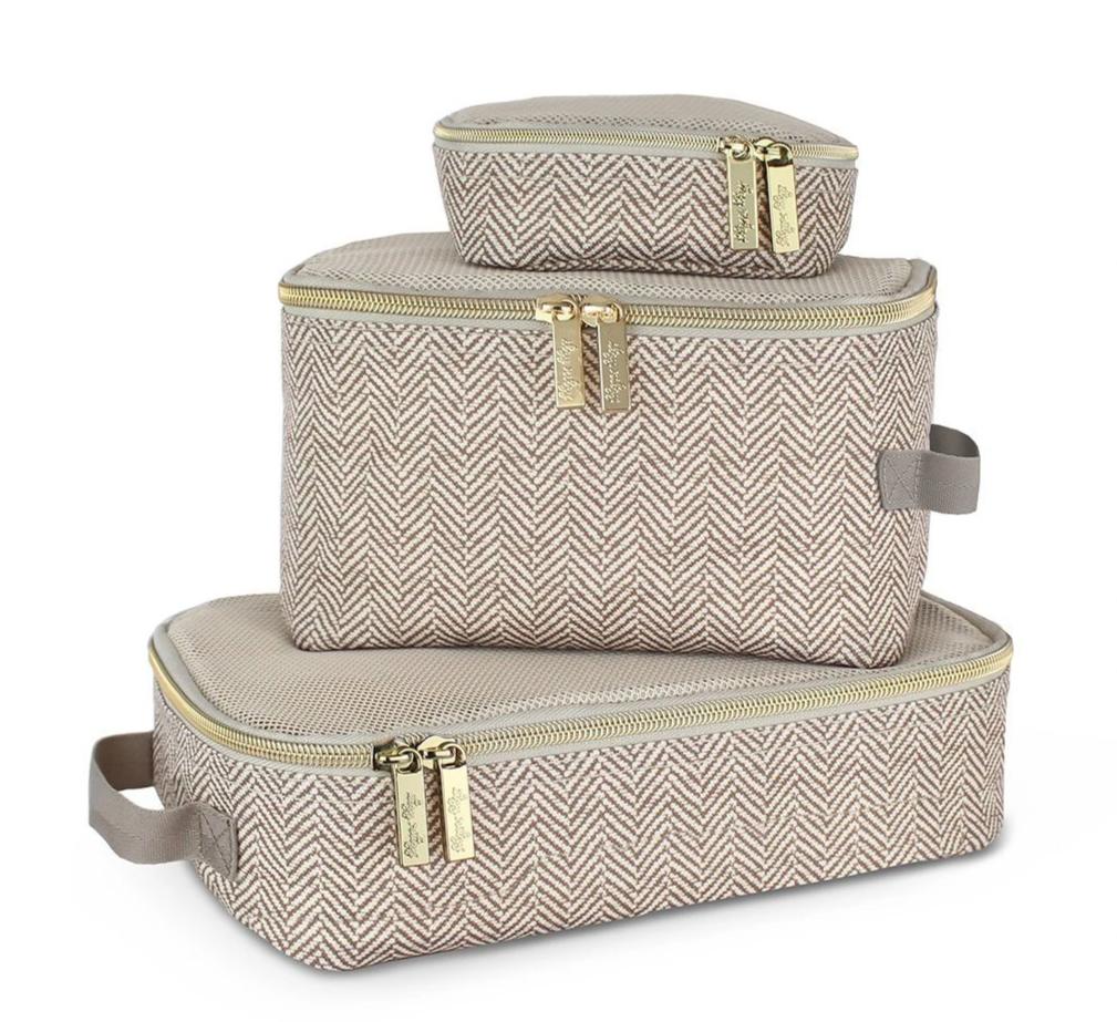 Pack Like A Boss Packing Cubes Packing Cubes Itzy Ritzy Taupe Herringbone 