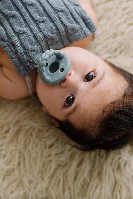 Sweetie Soother™ - Pacifier 2-Pack Itzy Ritzy Dark Gray and Mustard Braids