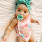 Sweetie Soother™ - Pacifier 2-Pack Pacifiers & Loveys Itzy Ritzy Aquamarine and Peach Bows