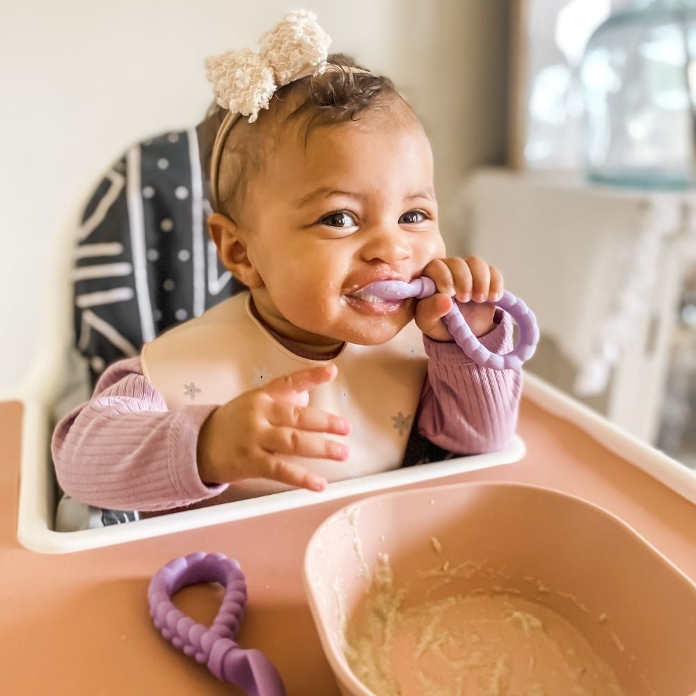 Cyber Sweetie Spoons™ - Silicone Baby Fork + Spoon Set Feeding & Breastfeeding Itzy Ritzy® Amethyst & Purple Diamond 