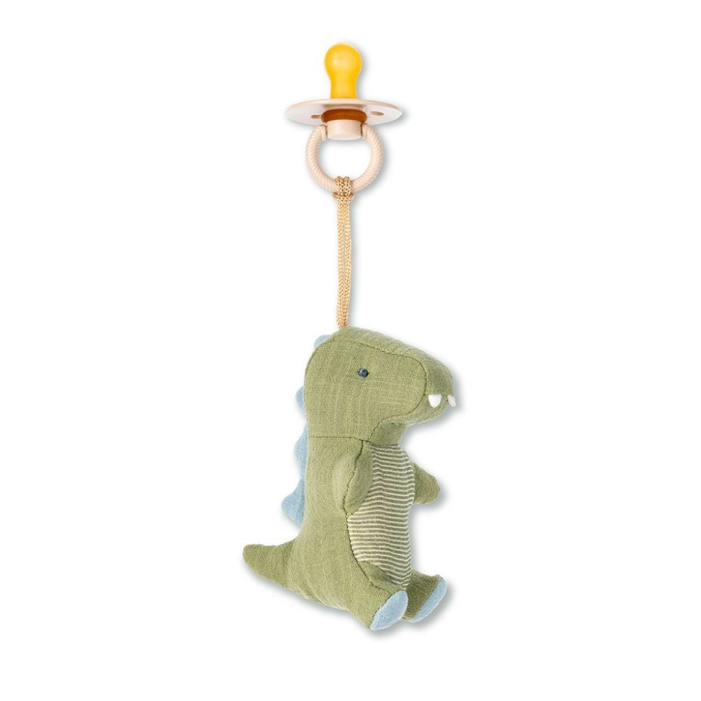 FINAL SALE Bitzy Pal™ Natural Rubber Pacifier & Lovey Itzy Ritzy Dino 