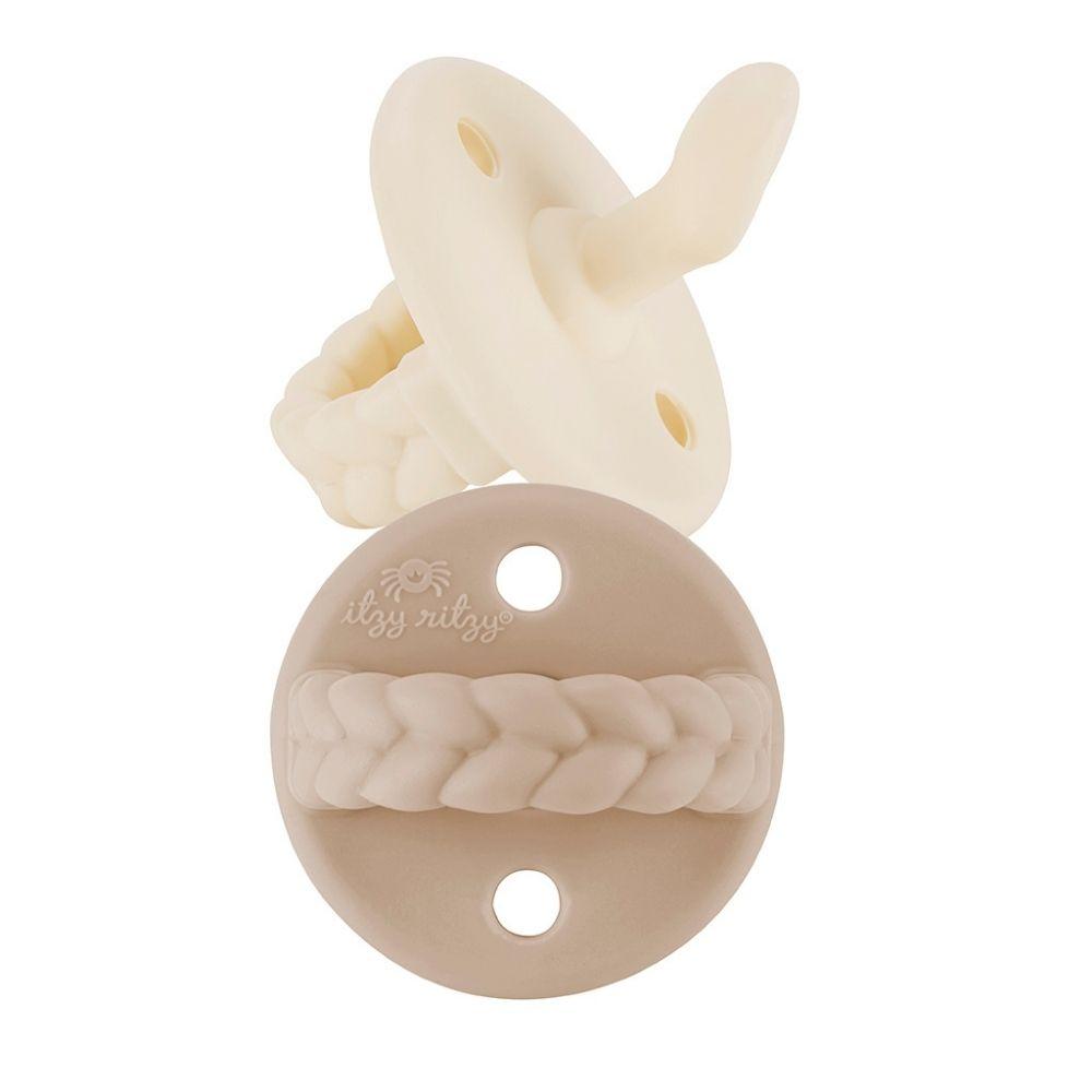 Cyber Sweetie Soother™ Orthodontic Silicone Pacifier 0-6M Pacifiers & Pacifier Accessories Itzy Ritzy® Toast & Buttercream 