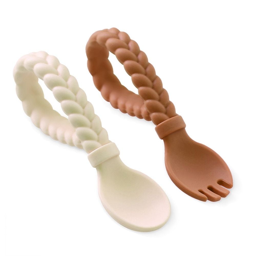 Cyber Sweetie Spoons™ - Silicone Baby Fork + Spoon Set Feeding & Breastfeeding Itzy Ritzy® 