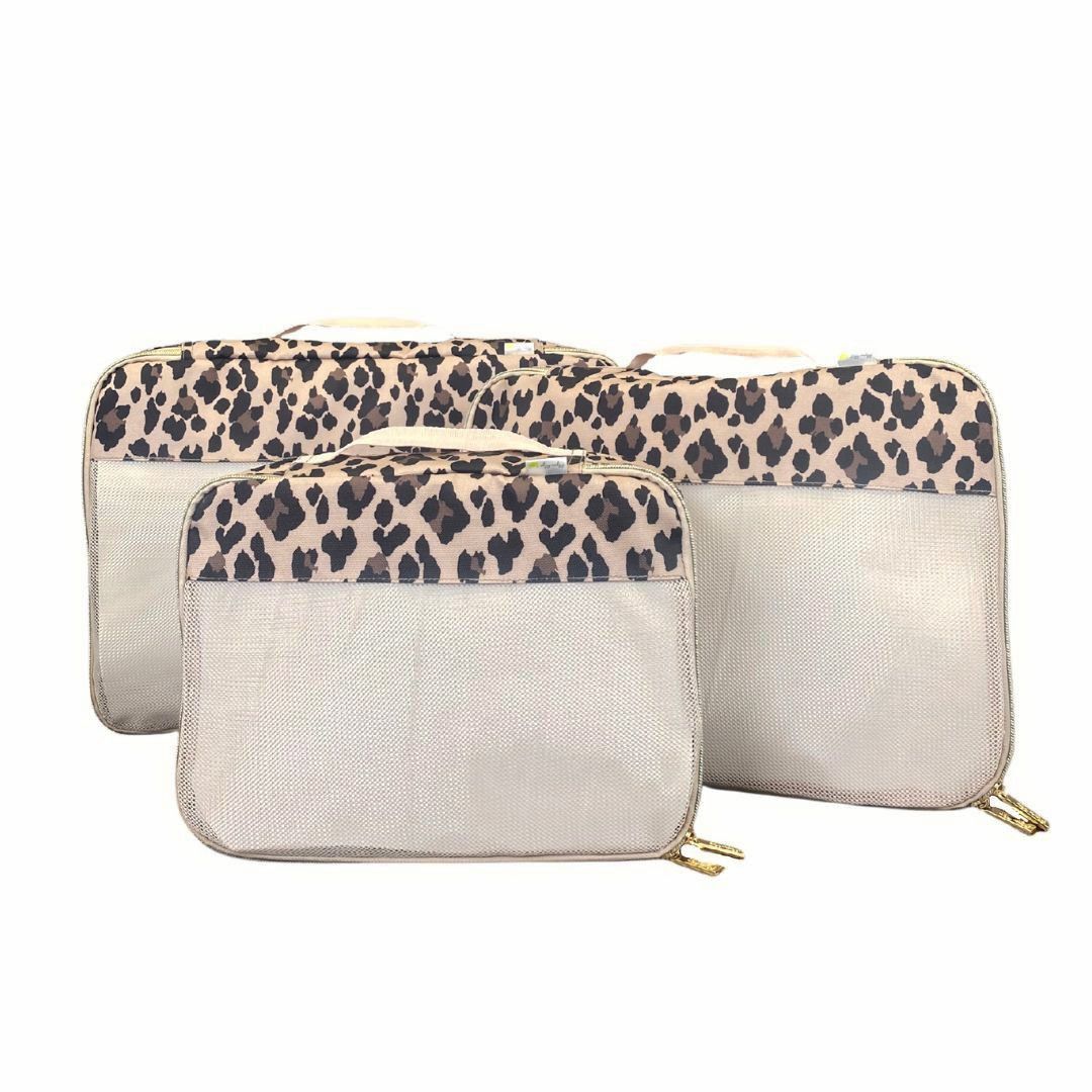 Cyber Pack Like A Boss™ - Large Packing Cubes 3pc Set Storage Itzy Ritzy Leopard 