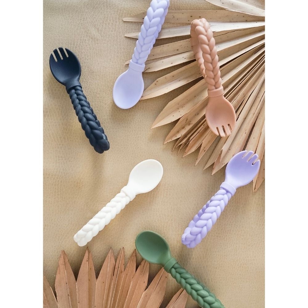 Cyber Sweetie Spoons™ - Silicone Baby Fork + Spoon Set Feeding & Breastfeeding Itzy Ritzy® 