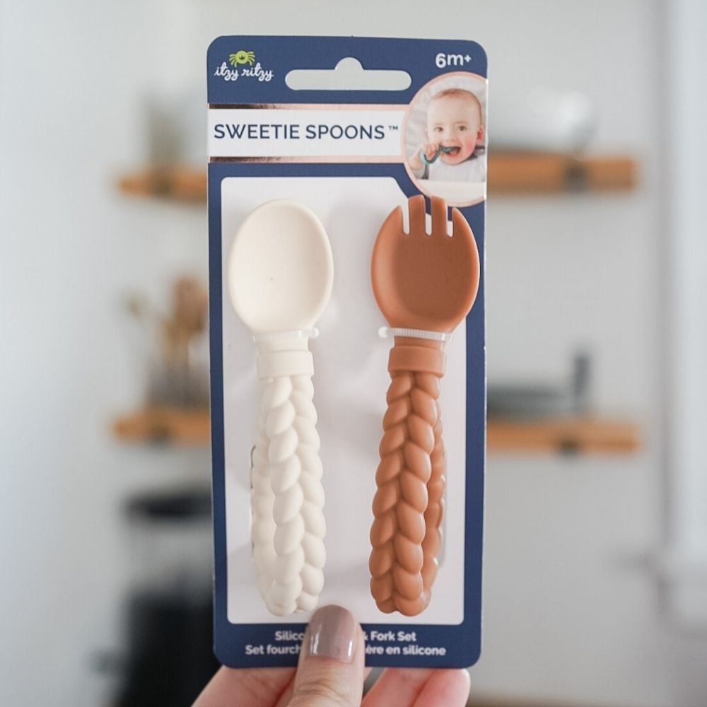 Cyber Sweetie Spoons™ - Silicone Baby Fork + Spoon Set Feeding & Breastfeeding Itzy Ritzy® 