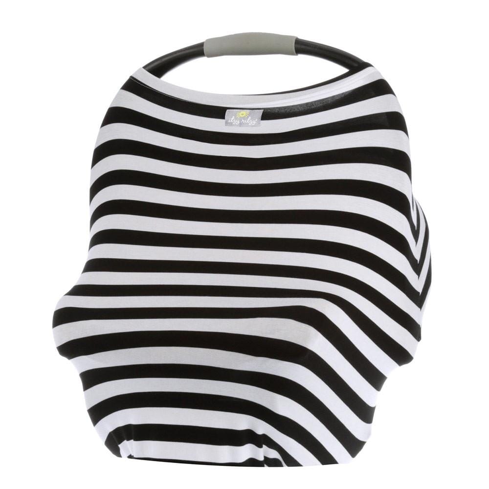 Mom Boss® 4-in-1 Multi-Use Nursing Cover and Scarf Nursing Cover Itzy Ritzy® Black & White Stripe 