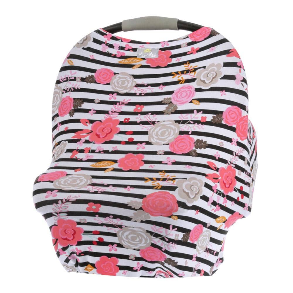 Cyber Mom Boss® 4-in-1 Multi-Use Nursing Cover and Scarf Nursing Cover Itzy Ritzy® Floral Stripe 