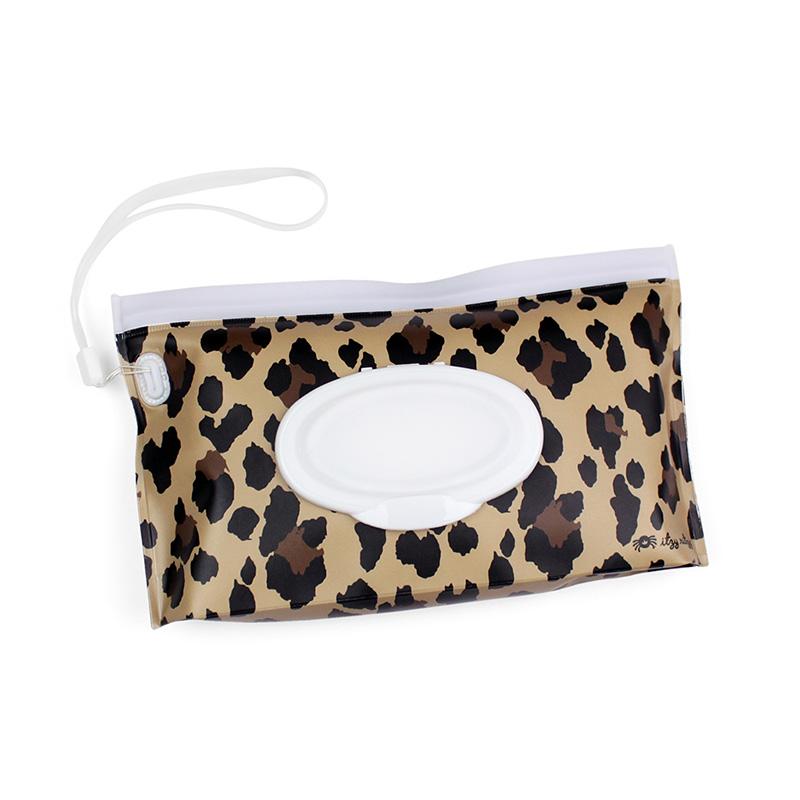 Cyber Take & Travel Pouch™ Reusable Wipes Case Diaper Bag Accessories Itzy Ritzy® Leopard