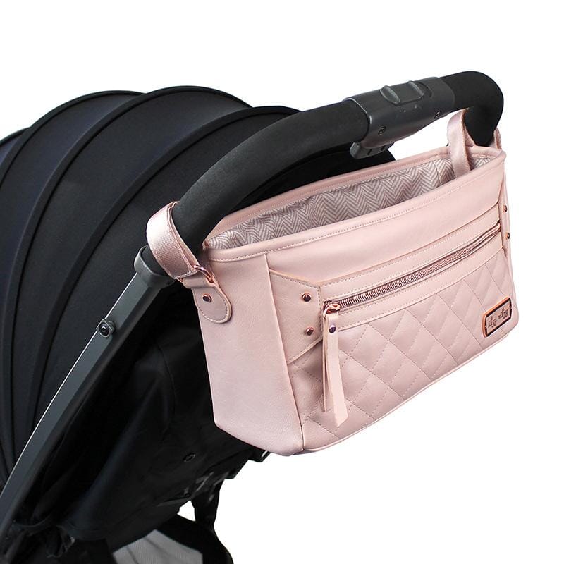 Cyber Stroller Caddy - Handy Stroller Storage Diaper Bag Accessories Itzy Ritzy® Blush