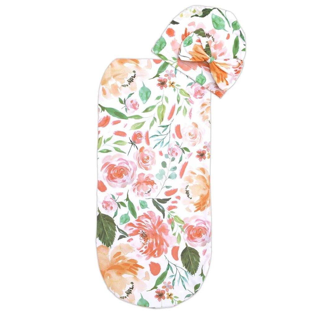 Cyber Cutie Cocoon™ - Baby Cocoon & Hat Set Cocoons Itzy Ritzy Peach Floral 